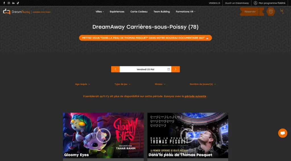 réserver une session chez DreamAway