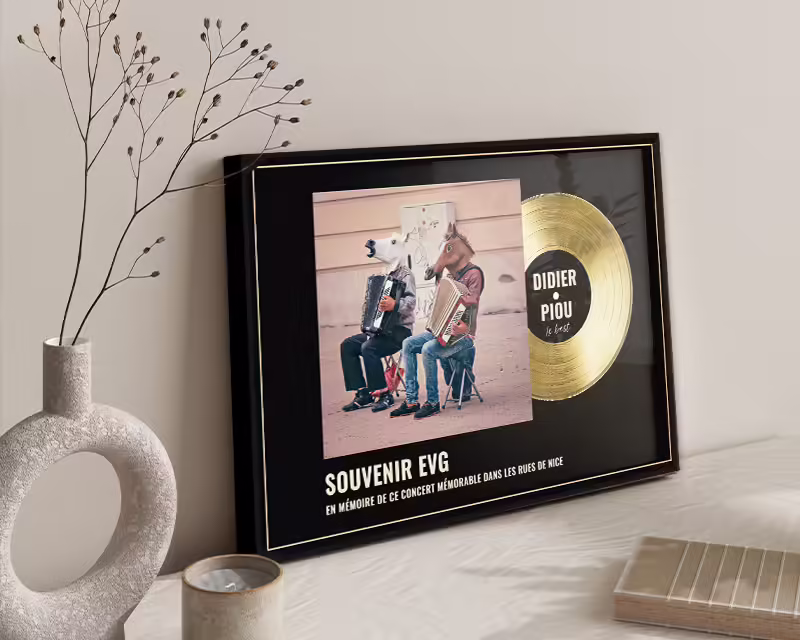 Disque d’or personnalisé (affiche style vinyle)