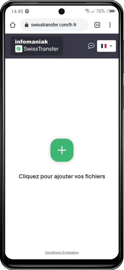 application mobile pour Swiss Transfer