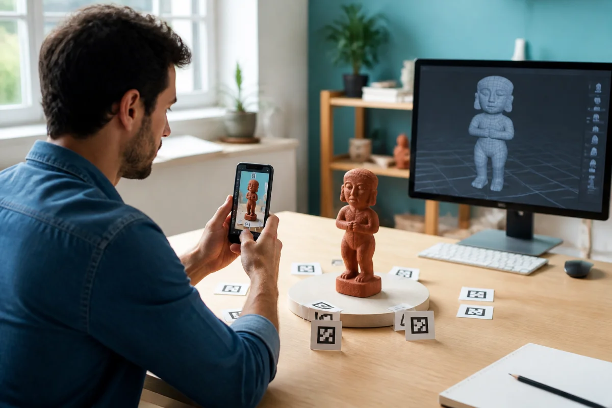 Comment créer un modèle 3D facilement avec un smartphone, une sculpture et un maillage numérique en reconstruction